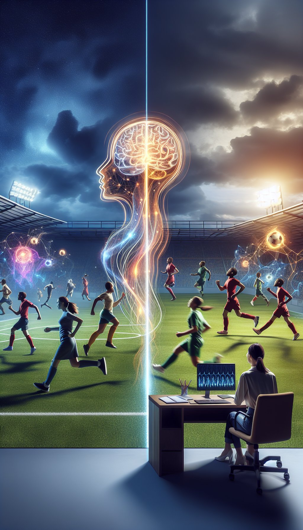 Neurofeedback Treatment metaphorically depicted as a soccer team